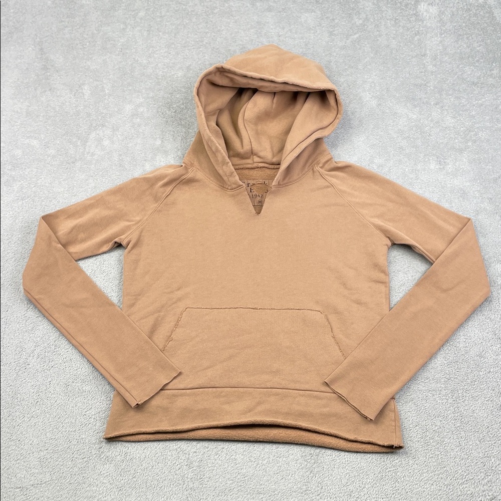 NEW Frank & Eileen XS 100% Cotton French Terry Camel Tan Hoodie Made in USA